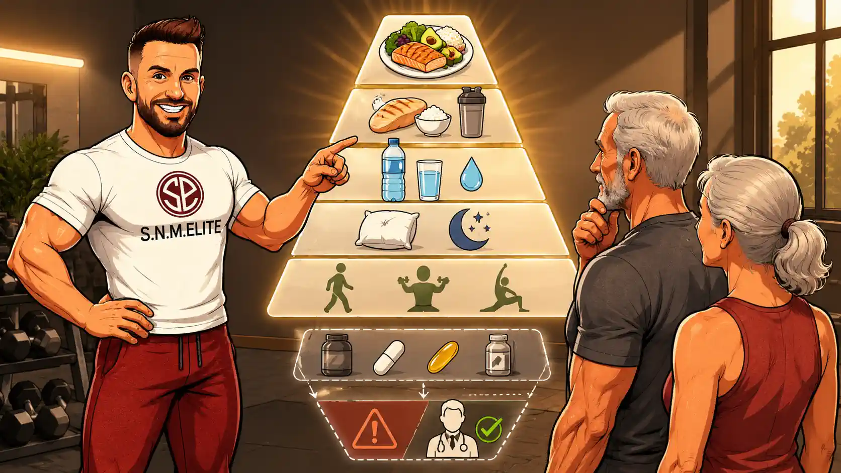 Supplement-Hierarchie für Training ab 50+